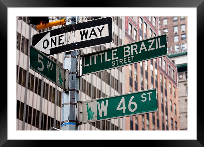 NYC street signs Framed Mounted Print by James Mc Quarrie