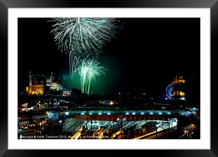 Edinburgh 2012 New Year Celebrations Framed Mounted Print by Keith Thorburn EFIAP/b