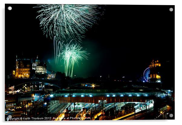 Edinburgh 2012 New Year Celebrations Acrylic by Keith Thorburn EFIAP/b