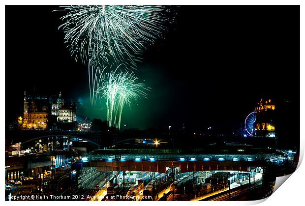 Edinburgh 2012 New Year Celebrations Print by Keith Thorburn EFIAP/b