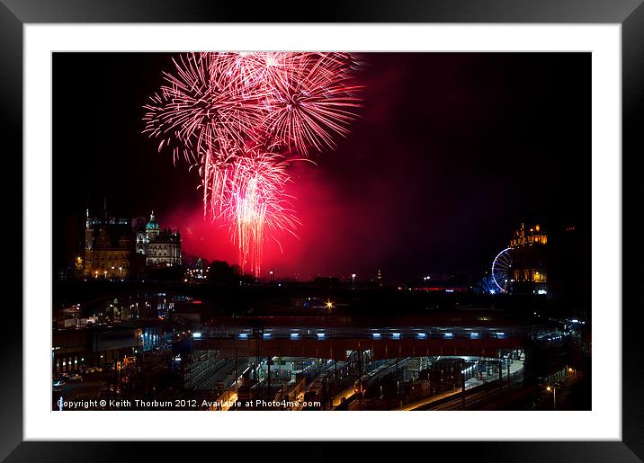 Edinburgh 2012 New Year Celebrations Framed Mounted Print by Keith Thorburn EFIAP/b
