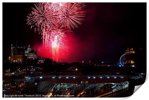 Edinburgh 2012 New Year Celebrations Print by Keith Thorburn EFIAP/b