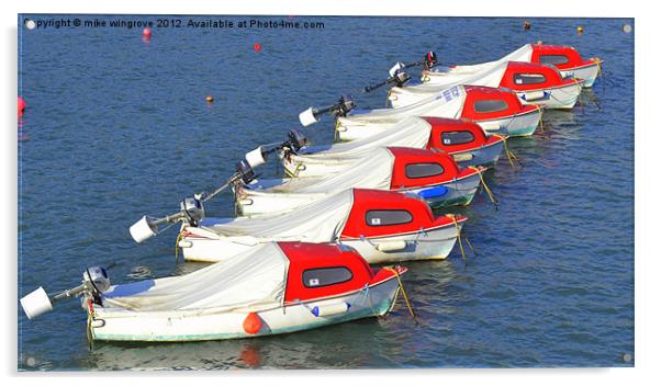 seven boats Acrylic by mike wingrove