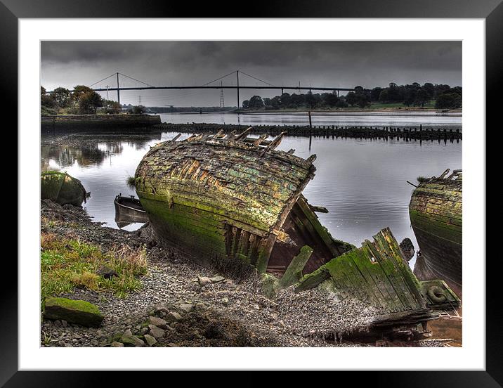 Boat Graveyard, Bowling, Scotland Framed Mounted Print by Donald Parsons