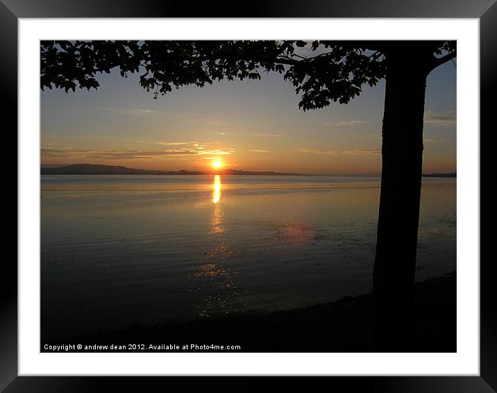 Sunset on the Exe estuary Framed Mounted Print by Andy dean