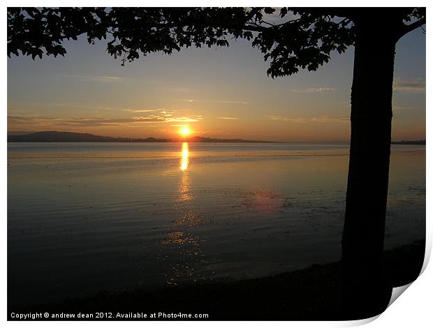 Sunset on the Exe estuary Print by Andy dean