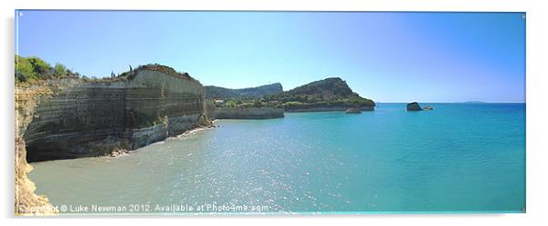 Corfu coastline Sidari cliffs Acrylic by Luke Newman