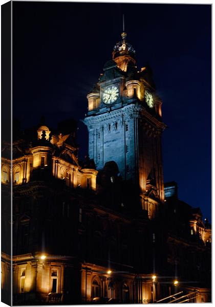 Balmoral Hotel Clock Tower, Edinburgh Canvas Print by Ann Garrett