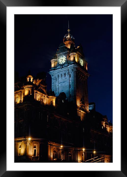 Balmoral Hotel Clock Tower, Edinburgh Framed Mounted Print by Ann Garrett