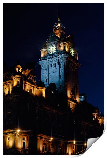 Balmoral Hotel Clock Tower, Edinburgh Print by Ann Garrett