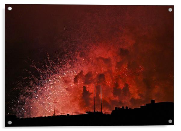 LONDON NEW YEARS EVE FIREWORKS Acrylic by radoslav rundic