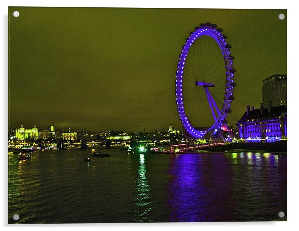 LONDON EYE NEW YEARS EVE Acrylic by radoslav rundic