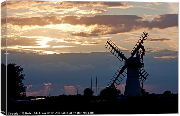 Norfolk Windmill Canvas Print by Helen McAteer