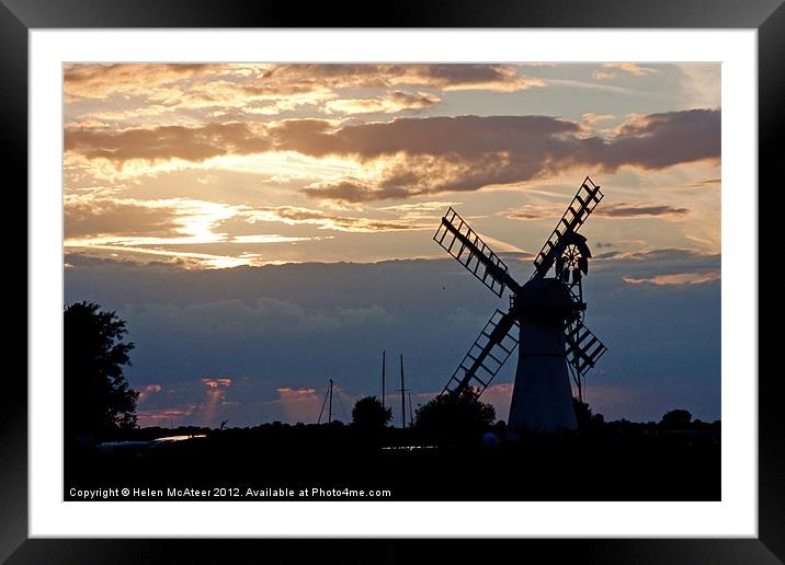 Norfolk Windmill Framed Mounted Print by Helen McAteer