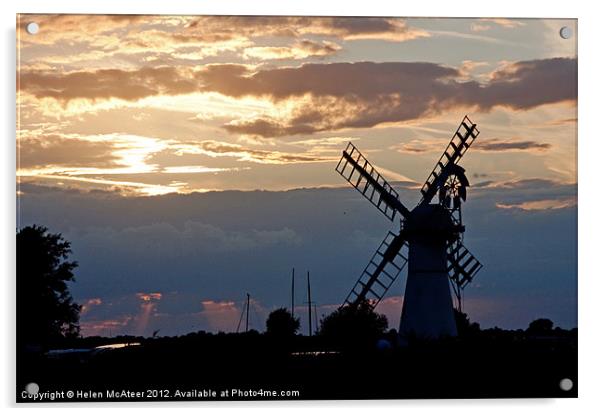 Norfolk Windmill Acrylic by Helen McAteer
