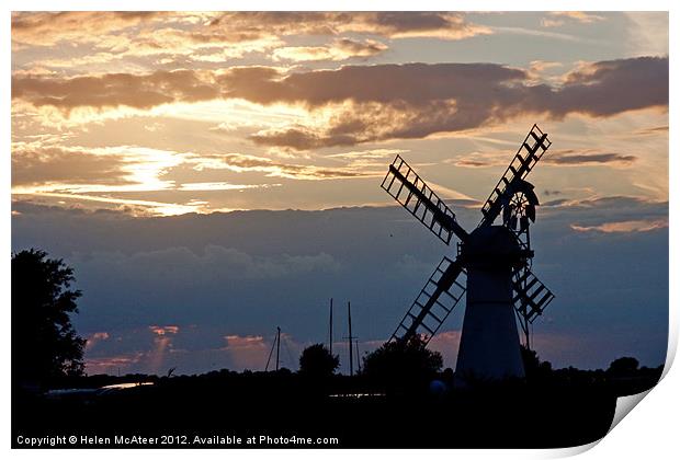 Norfolk Windmill Print by Helen McAteer