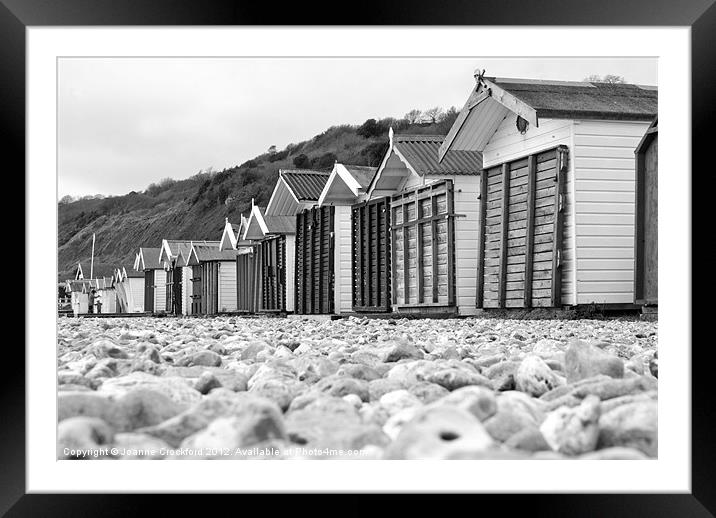Huts at Lyme bay Framed Mounted Print by Joanne Crockford