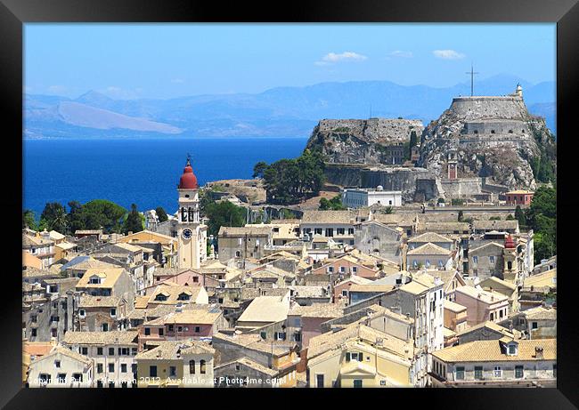 Corfu Town rooftops and Fortress Framed Print by Luke Newman