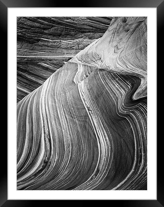 The Wave - Black & White 3 Framed Mounted Print by Sharpimage NET