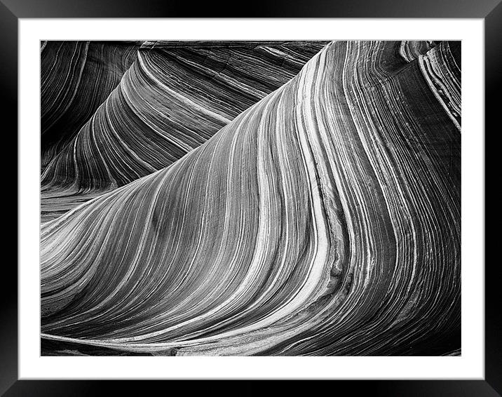 The Wave - Black & White 5 Framed Mounted Print by Sharpimage NET