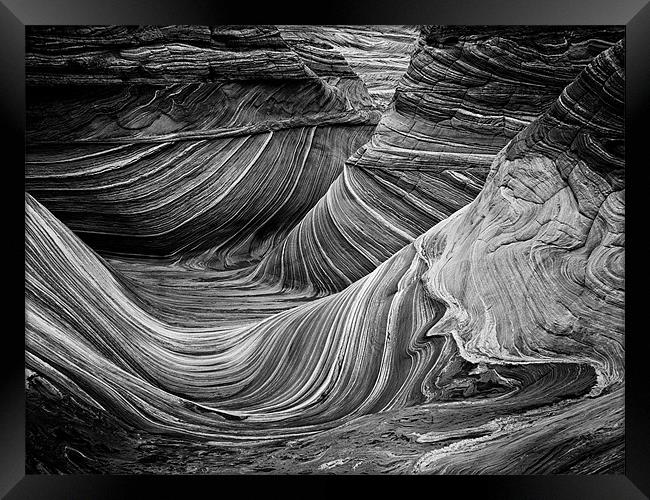 the wave - Black & White 6 Framed Print by Sharpimage NET