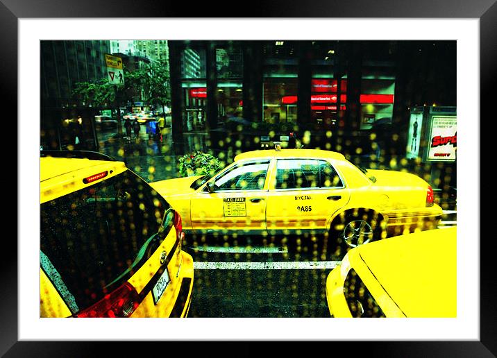 New York Cabs Framed Mounted Print by david harding