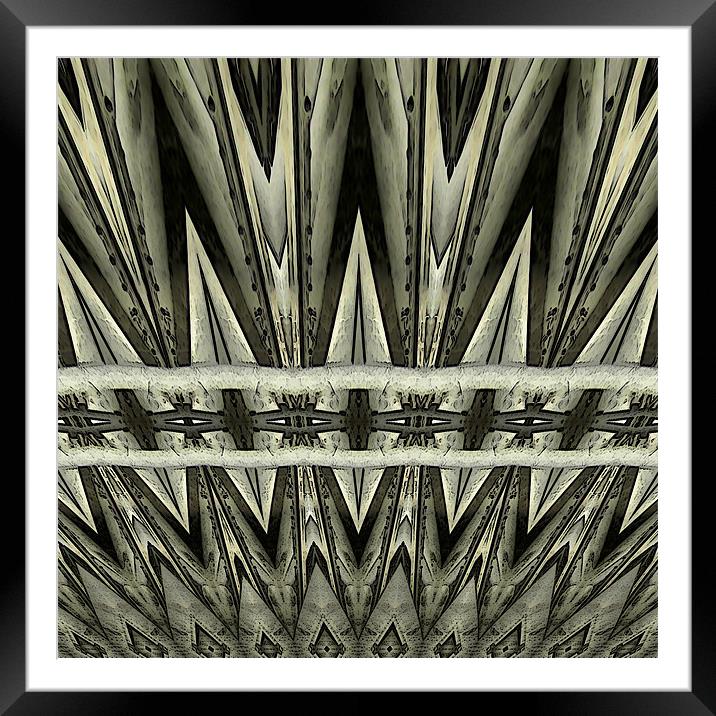 zig zag abstract Framed Mounted Print by Heather Newton