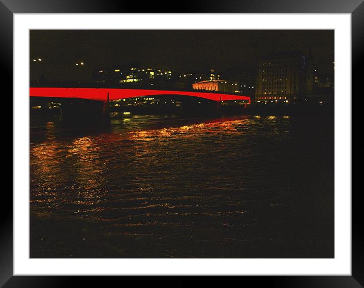 LONDON BRIDGE NEW YEARS EVE Framed Mounted Print by radoslav rundic