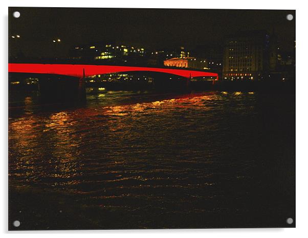 LONDON BRIDGE NEW YEARS EVE Acrylic by radoslav rundic