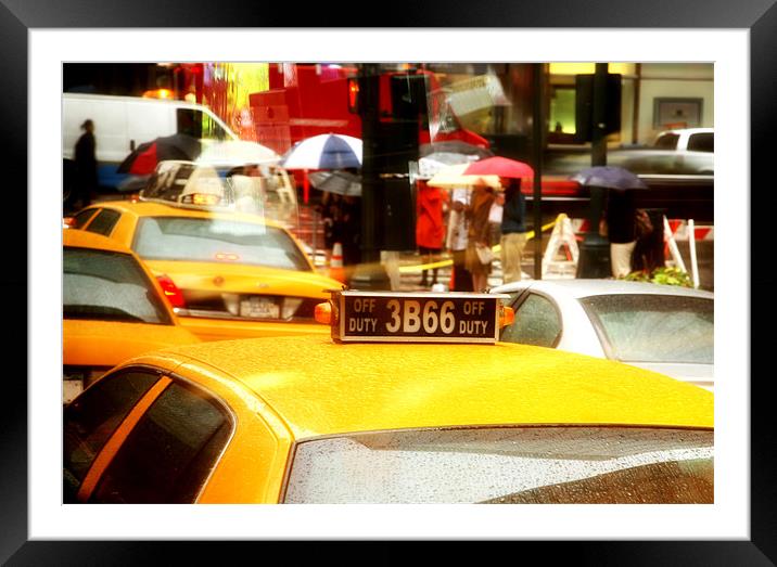 New York Cabs Framed Mounted Print by david harding