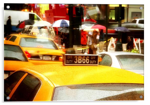 New York Cabs Acrylic by david harding