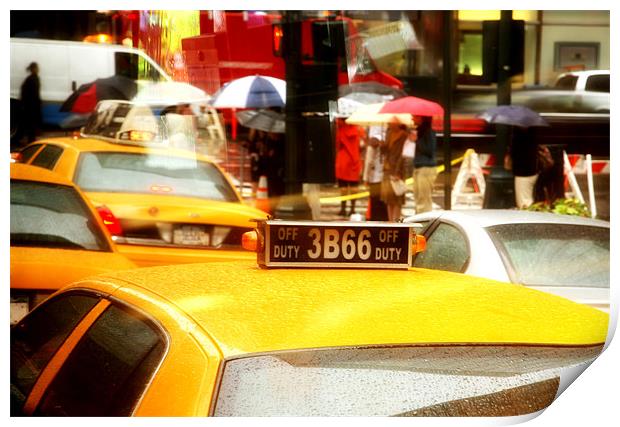 New York Cabs Print by david harding