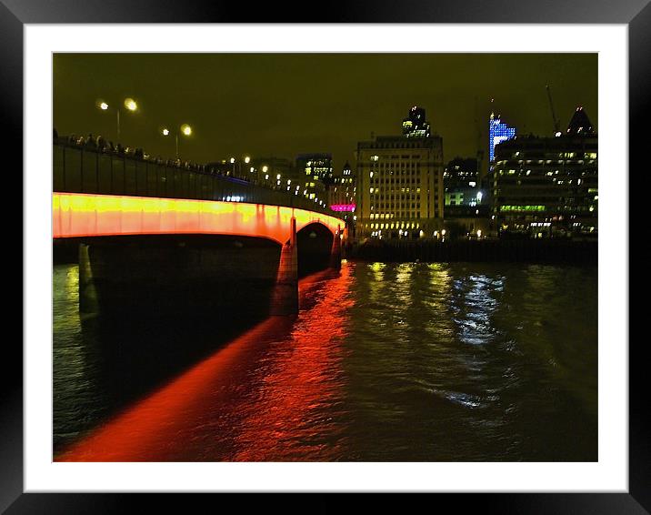 LONDON BRIDGE NEW YEARS EVE Framed Mounted Print by radoslav rundic