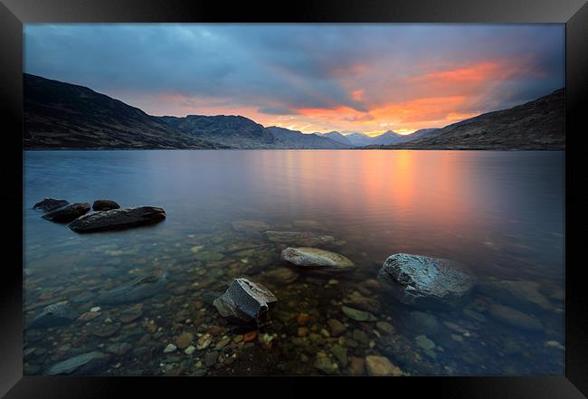 Loch Arklet Sunset Framed Print by Grant Glendinning