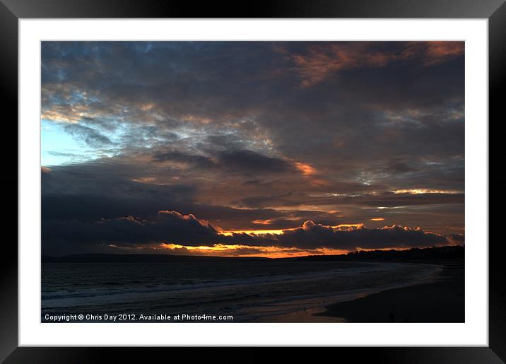 Bournemouth Sunset Framed Mounted Print by Chris Day