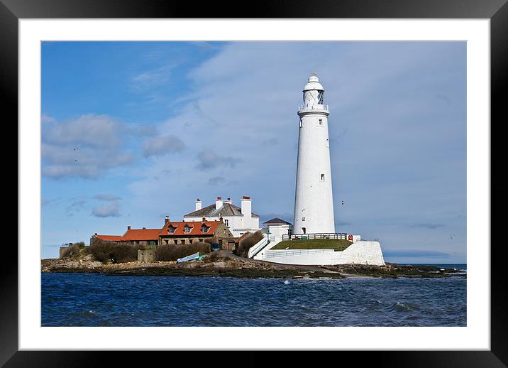 St Mary's Lighthouse Framed Mounted Print by James MacRae