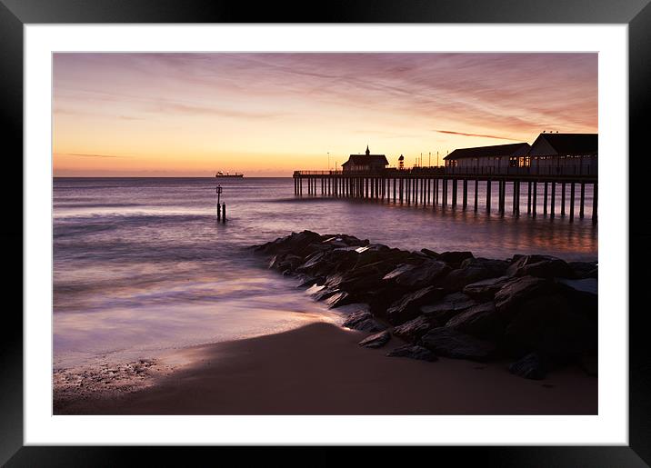 Dawn at Southwold Pier Framed Mounted Print by Stephen Mole
