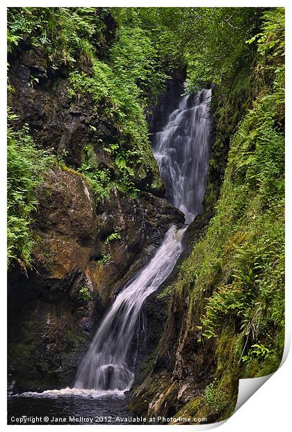 Glenariff Waterfall, Antrim, Northern Ireland Print by Jane McIlroy