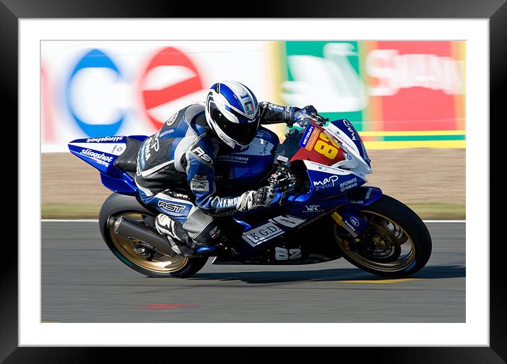 Luke Jones MAP Yamaha - Silverstone 2009 Framed Mounted Print by SEAN RAMSELL