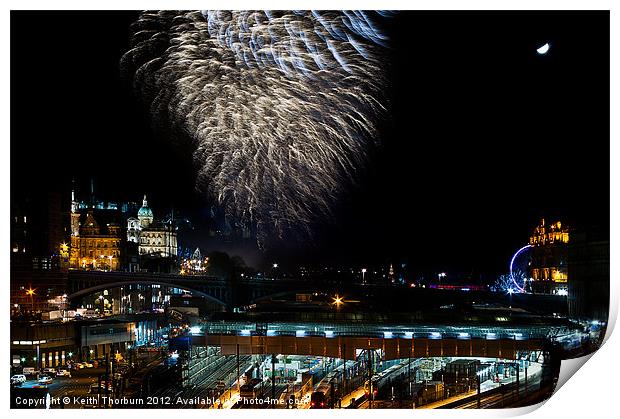 Edinburgh 2012 New Year Celebrations Print by Keith Thorburn EFIAP/b