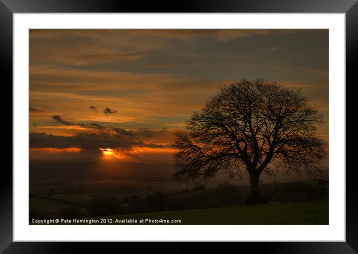 Sunset towards Dartmoor Framed Mounted Print by Pete Hemington