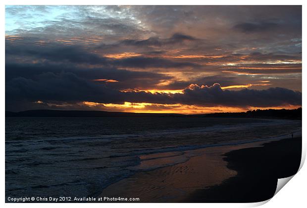 Bournemouth Sunset Print by Chris Day