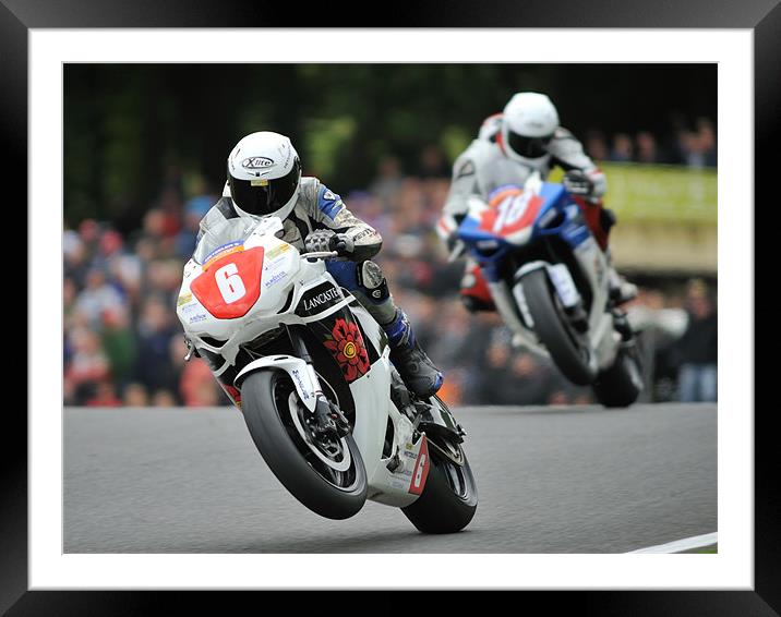 Goeff Lapworth - Cadwell Park 2010 Framed Mounted Print by SEAN RAMSELL