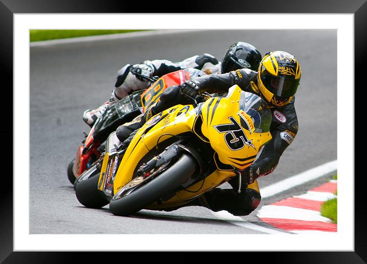 Craig Fitzpatrick - BSB - Cadwell Park Framed Mounted Print by SEAN RAMSELL