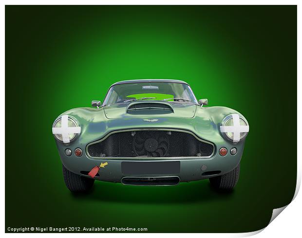 Aston Martin DB4 Print by Nigel Bangert