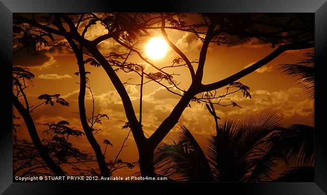 Mauritian Sunset Framed Print by STUART PRYKE