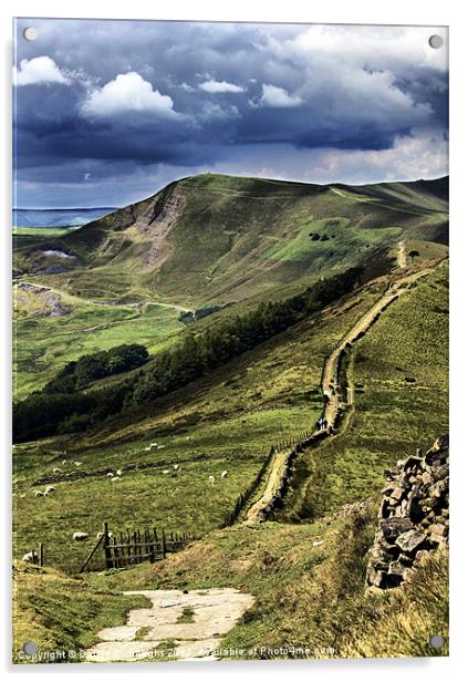 The Great Ridge To Mam Tor Acrylic by Darren Burroughs