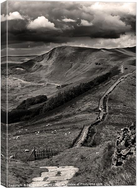 The Great Ridge To Mam Tor Canvas Print by Darren Burroughs