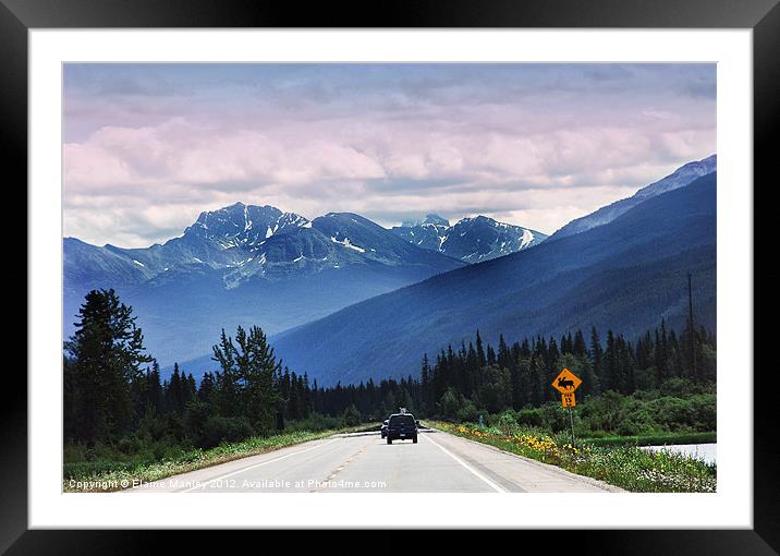 Mountain Highway Framed Mounted Print by Elaine Manley