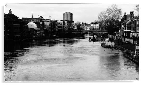 View from Ouse Bridge, York Acrylic by Emma Brocklehurst